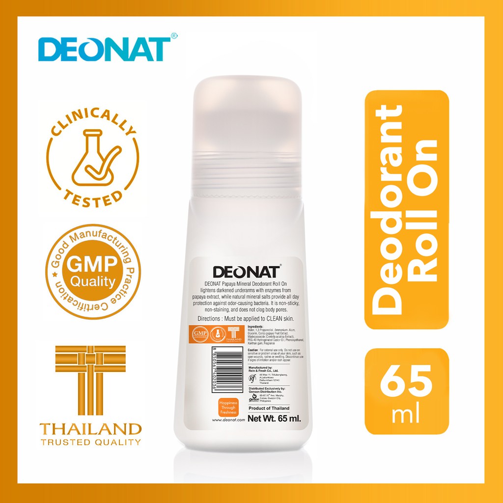 Luxe Organix DEONAT Papaya Mineral Deodorant Roll On 65ml