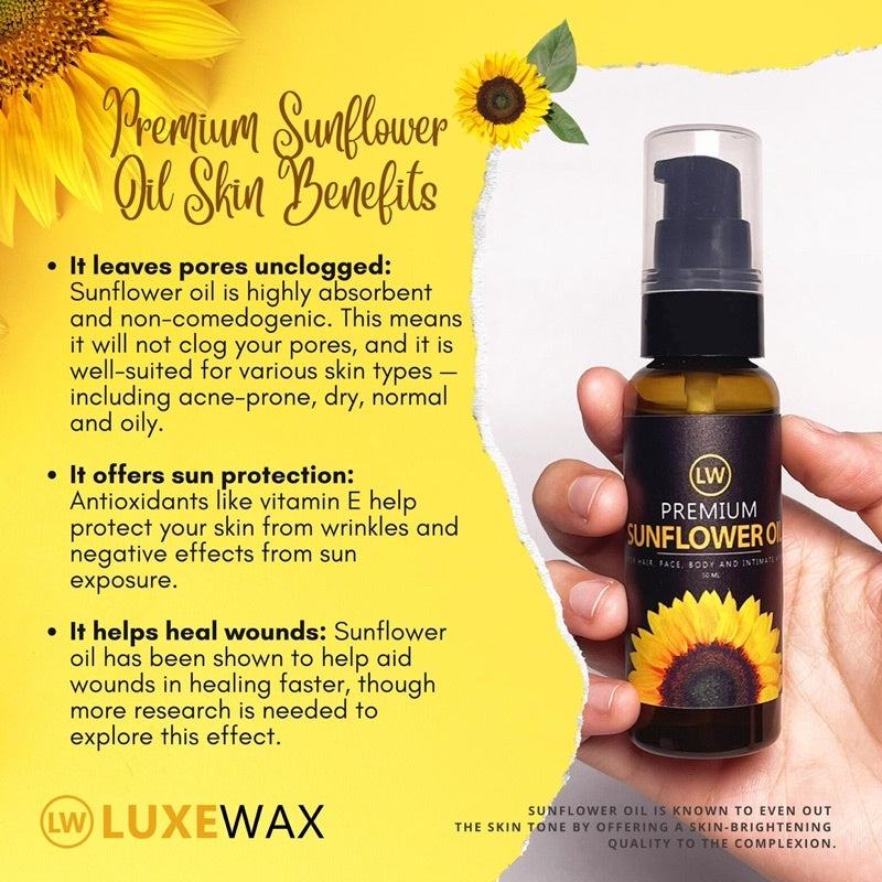 Luxewax Kit + Sunflower Oil Organic Sugar Cold Hot Wax Set Underarm Hair Legs