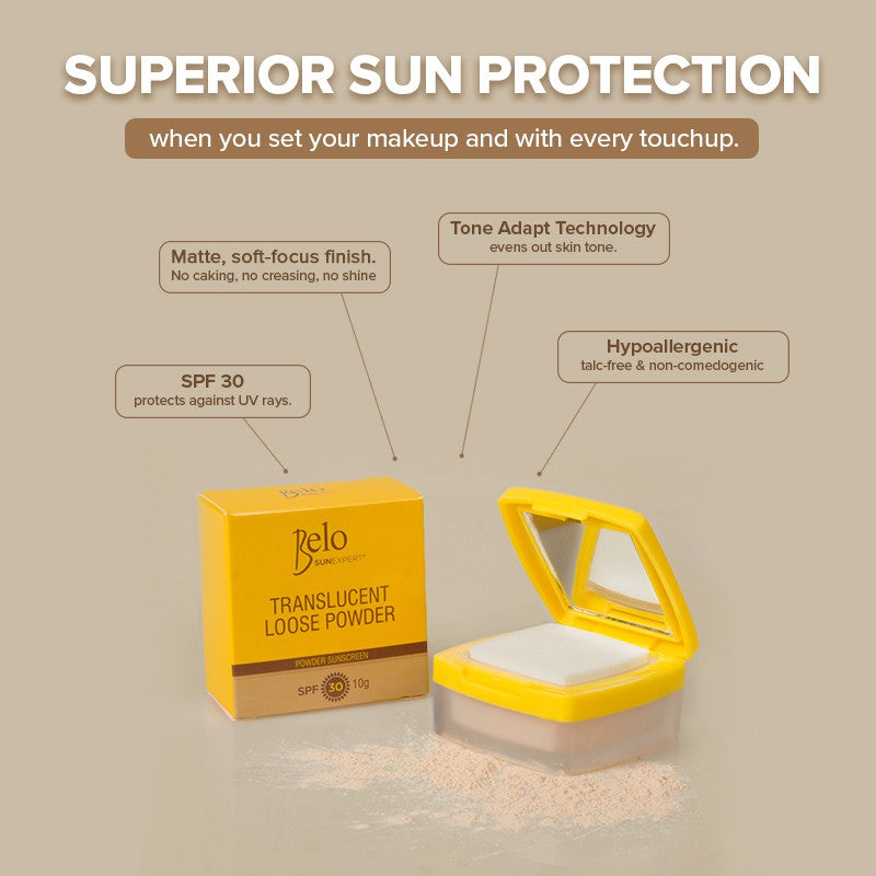 Belo SunExpert Translucent Loose Powder 10g + FREE Tinted Sunscreen 10mL