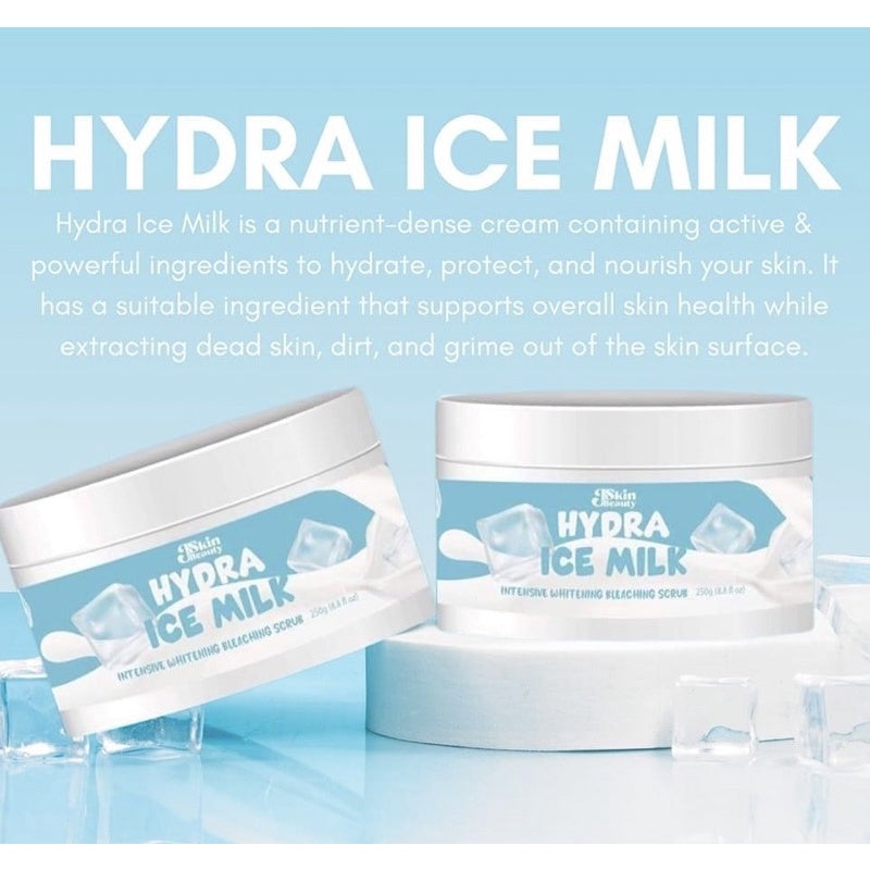 J Skin Beauty Hydra Ice Milk Intensive Whitening Bleaching Cream Scrub