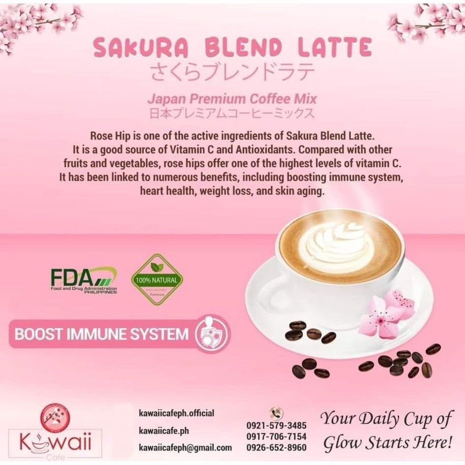 Kawaii Cafe Ph Sakura Blend Latte 210g Collagen+Gluta+Slimming