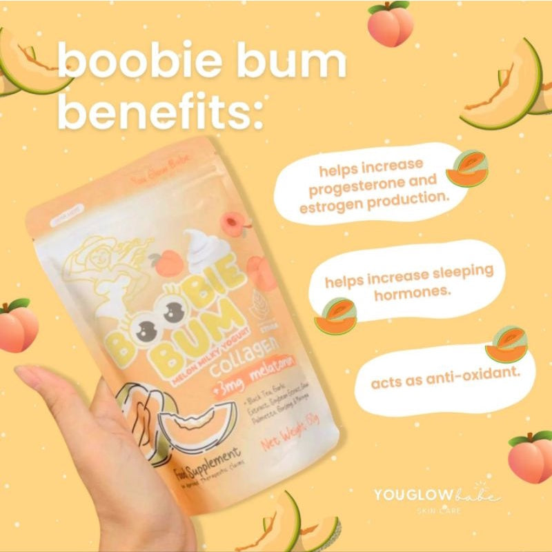 You Glow Babe - Boobie Bum Melon Milky Yogurt Collagen +3mg Melatonin