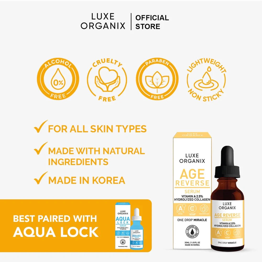 Luxe Organix Age Reverse Serum Vitamin A 2.5% 30ml