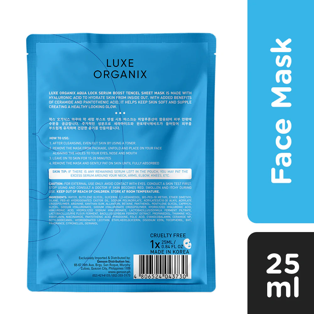 Luxe Organix Aqua Lock Serum Boost Sheet Mask